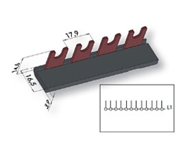 Izolowana szyna zbiorcza IZ16/1F/12/L zagięta 002921060 ETI