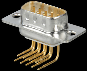 D-SUB plug, 9-pin, angled, RM 9.4