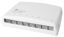 Panel krosowniczy mini, AMJ-S, Cat6a, 8 portów, RJ45, Biały