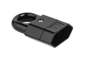 Gniazdo sieciowe płaskie z uchwytem - czarne