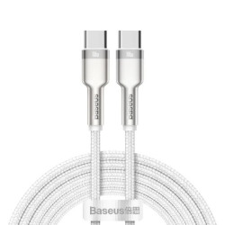 Kabel Baseus Cafule Series Metal Data USB-C / USB-C PD QC SCP 100W 5A 1 m - biały