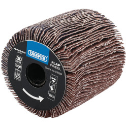 Draper 93359 Aluminium Oxide Flap Wheel, 60 x 60mm, 80 Grit