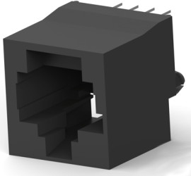 Socket, RJ45, 8 pole, 8P8C, Cat 3, solder connection, PCB mounting, 5555799-1