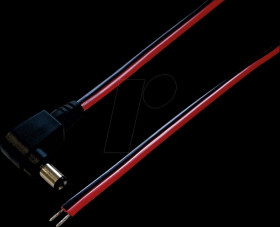 072071 DC cable, 2 x 0.75 mm², angled plug 2.1 mm