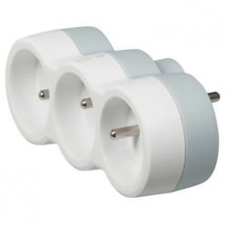 Rozgałęźnik sieciowy na 3 gniazda [2P+Z] 230V 16A biało-szary LEGRAND