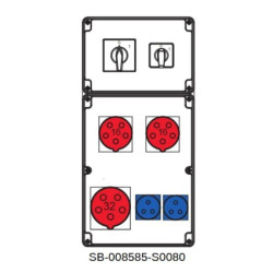 Rozdzielnica 0-1(32A) 0-1(16A) 1x5x32A 2x5x16A 2x3x16A INA=32A SB-008505-S0080-54