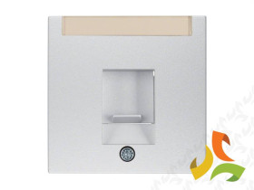 B.Kwadrat/B.7 Płytka czołowa do gniazda multimedialne 1 pojedyncza z zasuwami z polem opisowym aluminium mat lakierowany 1170140