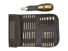 Końcówki wkrętakowe i nasadki z uchwytem zestaw 26 szt. 39D352 TOPEX
