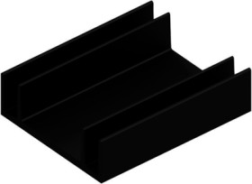 Extruded heatsink, (L x W x H) 75 x 60 x 20 mm, 6.4 to 2.8 K/W, black anodized, 10020987