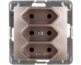 IMPRESJA Gniazdo potrójne b/u 2,5A EURO tytan GP-3Y/m/23