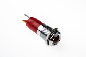 Lampka kontrolna do montażu panelowego 24V, czerwona 14mm LED Chrom Końcówka lutownicza CML Innovative Technologies