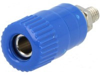 BAN-GT-LMB Gniazdo bananowe, laboratoryjne małe - niebieskie - średnica otworu montażowego 6.2mm