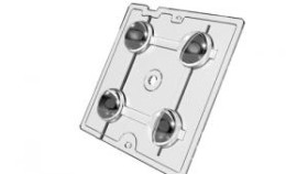 Soczewka LED 4-LEDowa 50 x 50 x 1.2mm Metakrylan polimetylu (PMMA), Carclo, seria: Mini Hubble