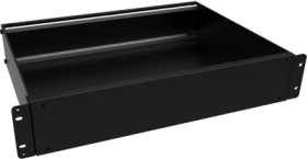 Aluminum enclosure, (L x W x H) 432 x 330 x 65 mm, black (RAL 9005), IP32, RMCS190313BK1