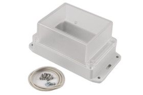 Obudowa ogólnego użytku Poliwęglan szerokość zew. 85 mm długość zew. 125 mm wys. zew. 70 mm Hammond IP65 Jasnoszary