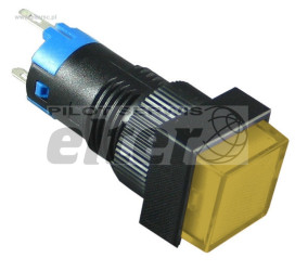 Przeł. przycisk. kwadr. ON-ON 3A podśw. 12V Żółty