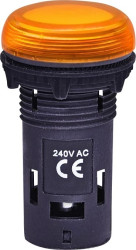 Lampka sygnalizacyjna zintegrowana LED, soczewka płaska karbowana, 240 V AC, Pomarańczowa ECLI-240A-A 004771234