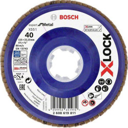Bosch 2608619811 X551 Flap Disc 115mm Dia 22.23mm Bore For Metal Work