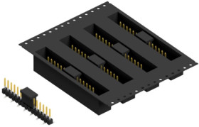 Pin header, 15 pole, pitch 2.54 mm, angled, black, SL10SMD06215SBTR