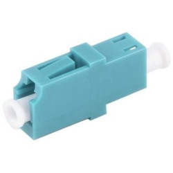 FO connector, LC socket to LC socket, OM3, multimode, ceramic, turquoise, BS07-60002