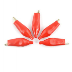 Złącze krokodylkowe 44mm czerwone - 5szt.