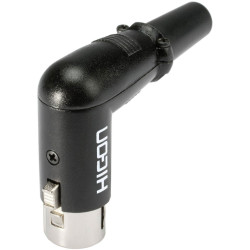 Hicon HI-X3RF-M XLR Connector Socket, Right Angle, 3 Pins, Black, 1 pc