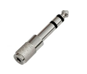 Adapter Jack metal: gniazdo 3.5 - wtyk 6.3 stereo