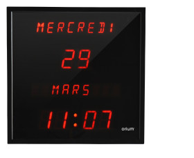 Zegar Czarny Ścienny Cyfrowe Nie Nie, Dim. 28 x 28 x 4.2cm Orium