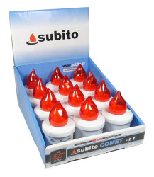 Wkład do znicza świeczka LED Subito COMET czerwony (12 szt)
