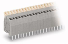 PCB terminal, 5 pole, pitch 2.5 mm, AWG 28-20, 6 A, cage clamp, gray, 234-205
