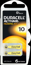 174793 Hearing aid battery, zinc-air, 5.80 x 3.60 mm, Aid 10, pack of 6