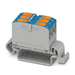 Blok rozdzielczy PTVFIX 6X2,5-NS35A BU, niebieskie złącze przemysłowe - 6 punktów przyłączeniowych o przekroju 2,5mm2 /10szt./