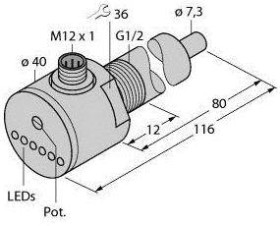 Turck Czujnik zanurzeniowy FCS-G1/2A4-AP8X-H1141/L080 6870008 Zasilanie (zakres): 19.2 - 28.8 V/DC 1 szt.