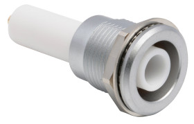 Złącze koncentryczne Montaż na panelu Żeński typ złącza Złącze koncentryczne w okrągłej obudowie Lutowane