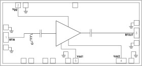 1 Watt Power Amplifier Chip, 27.5 - 33.5 GHz