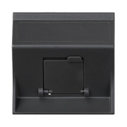 Simon Connect Płytka S500 1x RJ z osłoną skośna do adapterów MD szary grafit 50000081-038