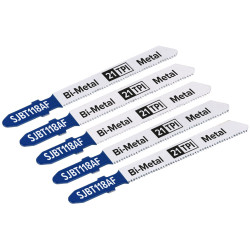 Sealey SJBT118AF Jigsaw Blade Metal 75mm 21tpi - Pack of 5