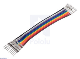 Pololu Ribbon Cable with Pre-Crimped Terminals 10-Color M-F 3" (7.5 cm)