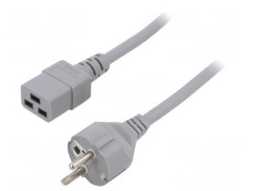 SN25-3/10/2GY Kabel: 3x1mm2, CEE 7/7 (E/F) wtyk,IEC C19 żeński, 2m