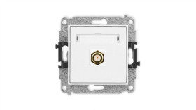 Icon Mechanizm Gniazda Antenowego Pojedynczego Typu F (Sat) Pozłacany Biały...