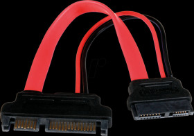 SLSATAADAP6 Cable slim SATA fe. > SATA ma., 15 cm, red