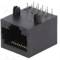 TJACK-10P10C Gniazdo typu PLUG do druku - 10 styków (gabaryt 10, styki górne)