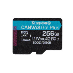 Karta Micro SD MicroSDXC, 256 GB Nie 3D TLC, Kingston Canvas Go! Plus