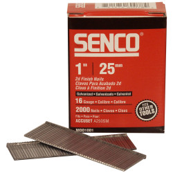 Senco RX13EAA Straight Brad Nails Galvanised 16G x 25mm (Pack 2000)