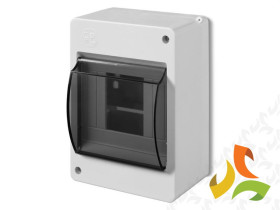 Rozdzielnica natynkowa 4 modułowa 1x4M drzwi transparentne IP30 MINI S4 N+PE 2304-11 ELEKTRO-PLAST NASIELSK