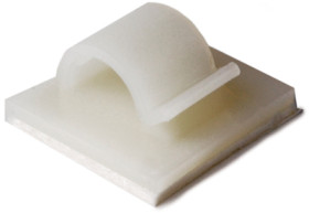Clamp, PA, natural, self-adhesive, (L x W x H) 25 x 25 x 11.5 mm, 151-13606