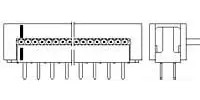 Connector, 10 pole, 2 rows, pitch 2.54 mm, solder pin, tin-plated, 1-216119-0