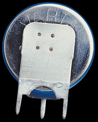 Lithium button cell battery, 230 mAh, PCB assembly, upright