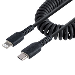 Kabel USB Złącze A USB C Złącze B Lightning dł. 1m Wytrzymały kabel Apple Lightning USB 2.0 kolor: Czarny