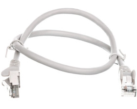 Kabel krosowy patchcord SF/UTP kat.5e CCA szary 0,5m 50143